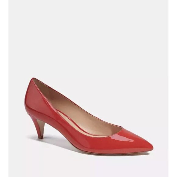 Coach Women's Sloane Patent Pump Shoes Color Sports Red Size 8